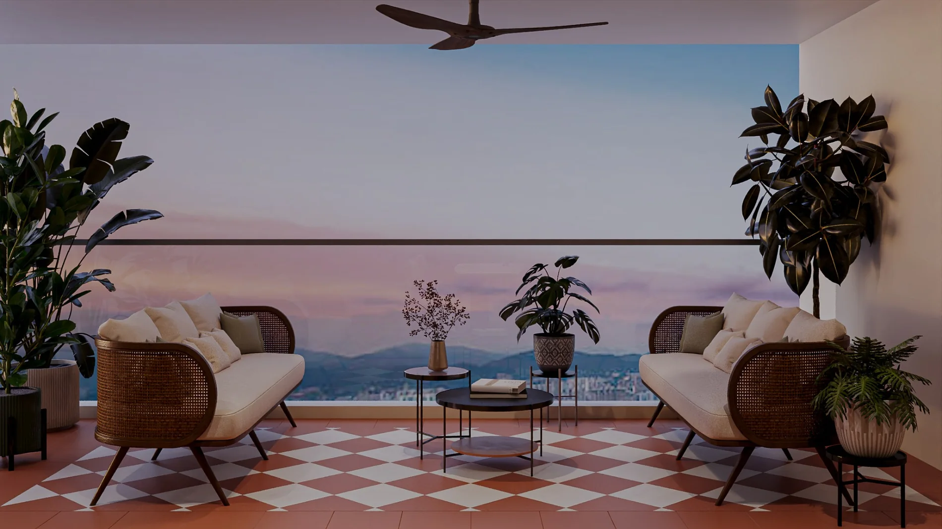 Seafront balcony design rendering
