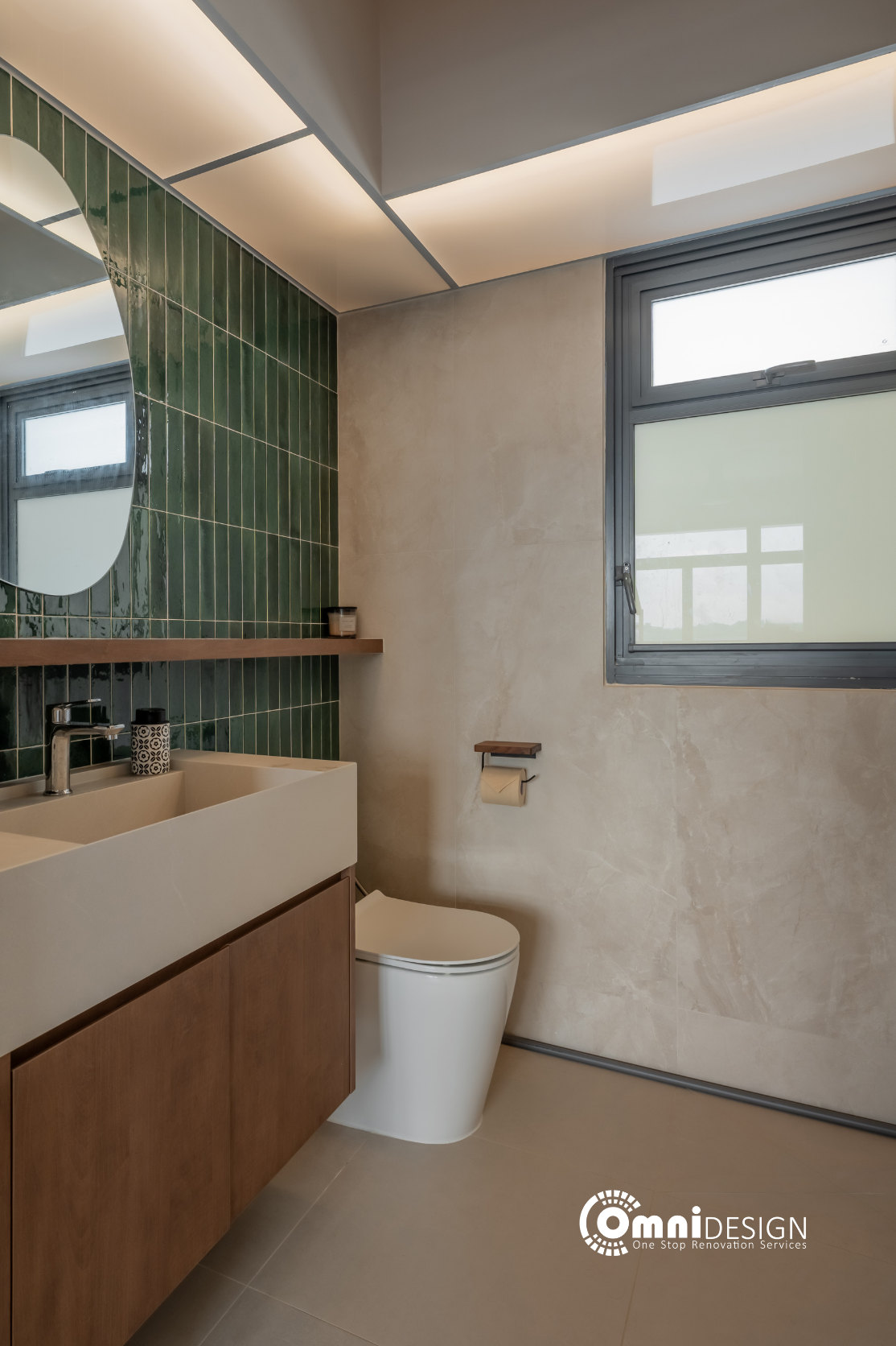 Bathroom vanity and mirror